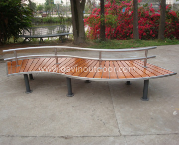 Outdoor patio furniture curve bench wooden outdoor long bench