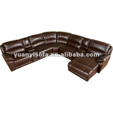 Modern Leather Reclining Sectional Sofa Set