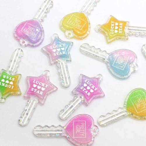 New Fashion Resin Lucky Star Pretty Gir Key Charm For Key Chains Pendant Gifts Wholesale