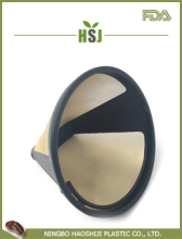 Permanent Reusable Cone Shape Coffee Filter Gold