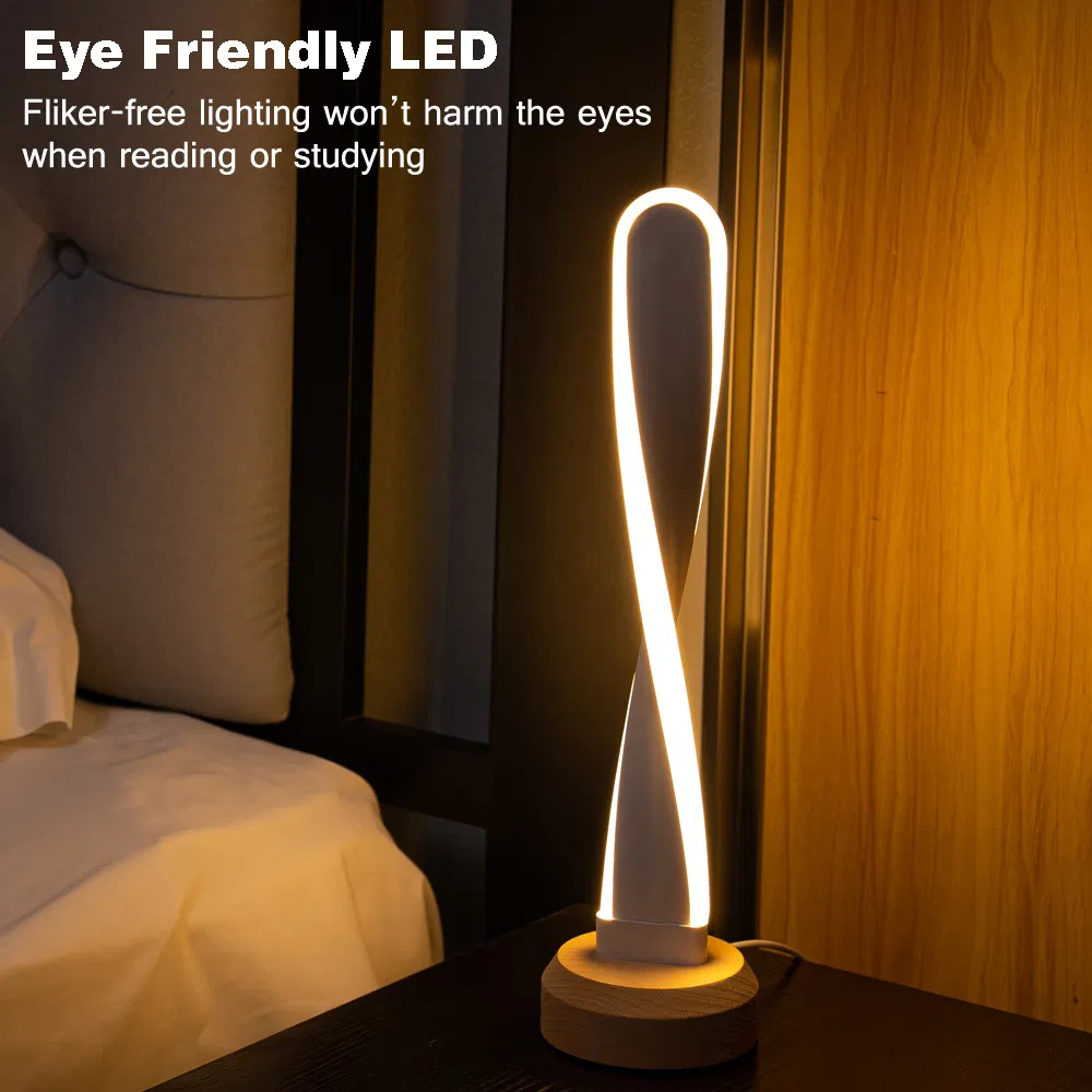 Intelligent Solid Wood, LED Night Light with Unique Features, USB Desk Lamp