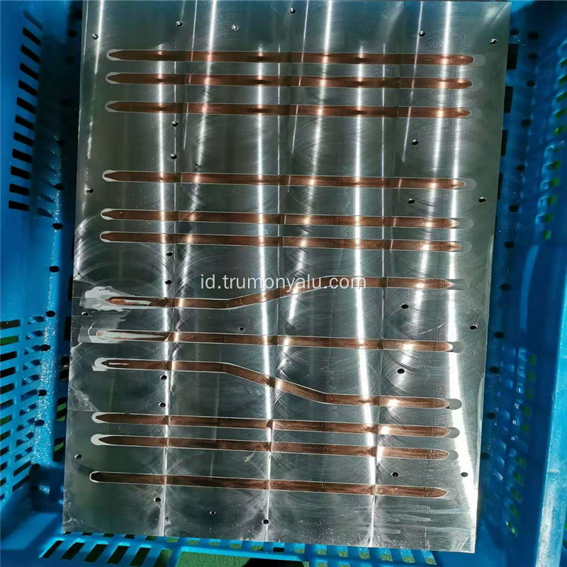 Aluminium Spatula Heatsink Profil Rendah dengan Garis Tembaga