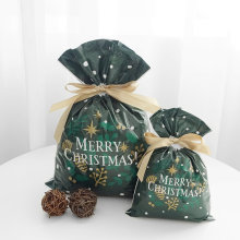 Green Color Christmas Plastic Gift Packing Bag