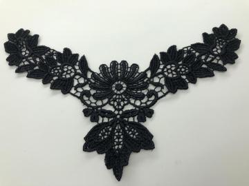 Black Sexy Water-soluble Embroidery Lace Collar Applique