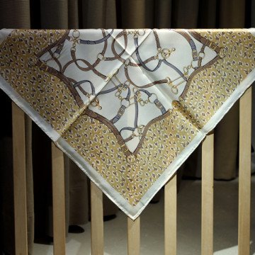 Retro Silk Square with Belt Print Design