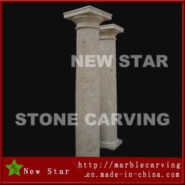 Satin Finished Calcium Marble Columns, Pillar for Building