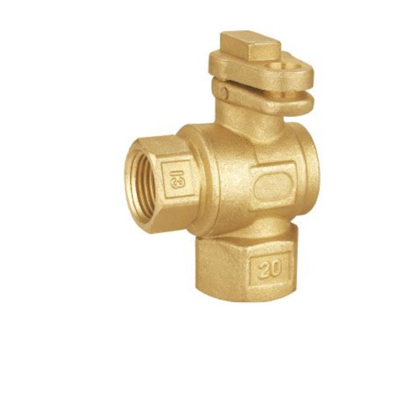 Lockable all brass copper ball valve angle type