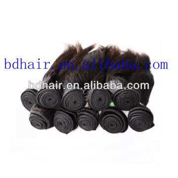 Lowest price virgin weft hair natural color machine weft hair