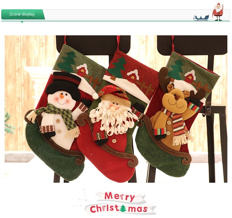 2021New Christmas Socks Gift Bag Christmas Tree Decoration Pendant Christmas Gift Supplies Claus Socks