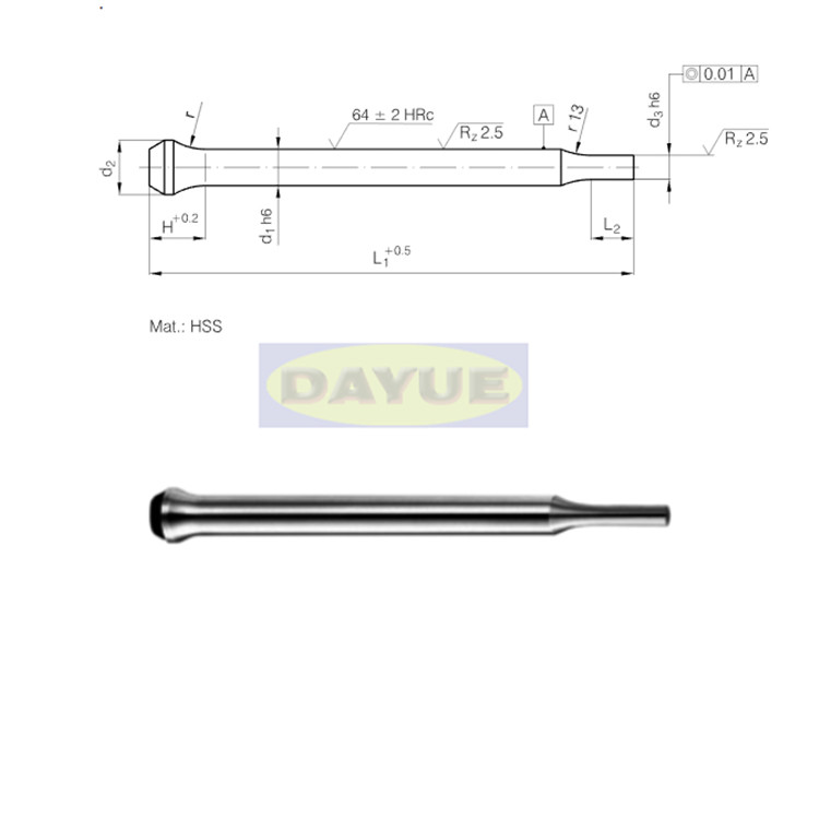 Poinçon en goulot de bouteille press fit