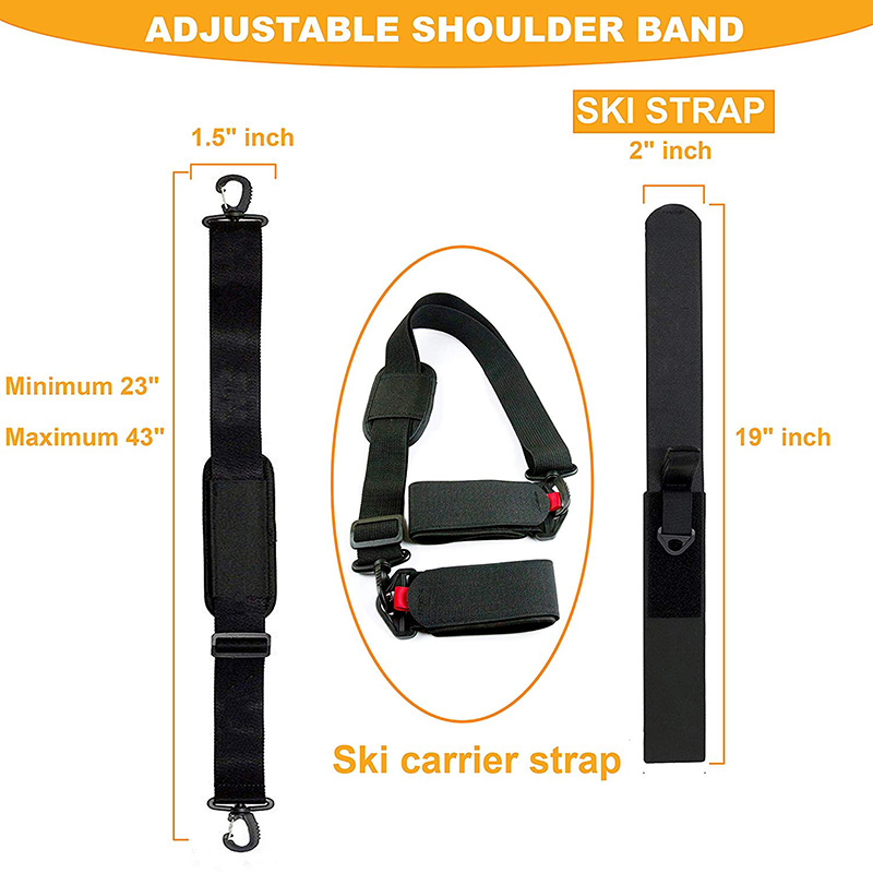 I-Ski eguqukayo kunye ne-Pole Strap Carrier