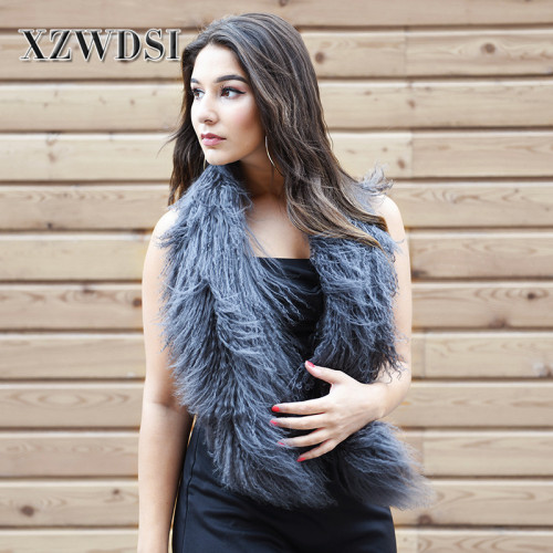 Hot Selling Winter Warm Mongolian Lamb Fur Scarf