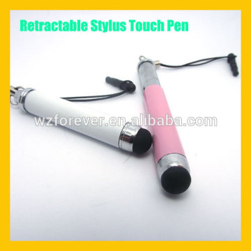 Hot Sale Aluminum Retractable Capacitive Stylus Touche Pen