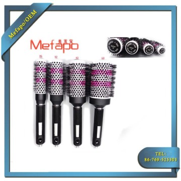 Wholesale ceramic rolling hair brush set with maganet handle/ rotating hair brush