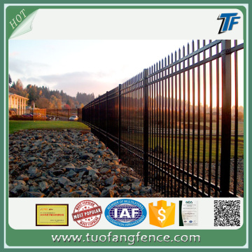 Powder coated steel residential garrison fencing