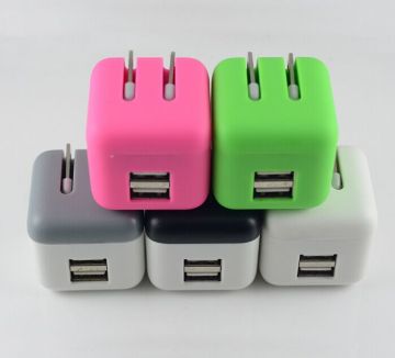 Super Mini Foldable Dual USB Phone Charger 5V2.1A