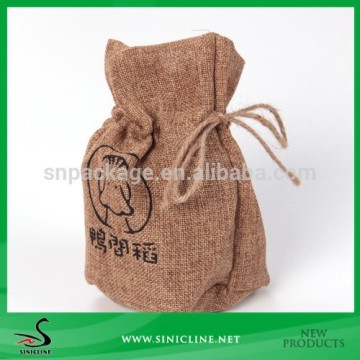 Sinicline Top Sales Hemp Linen Jute Drawstring Bag