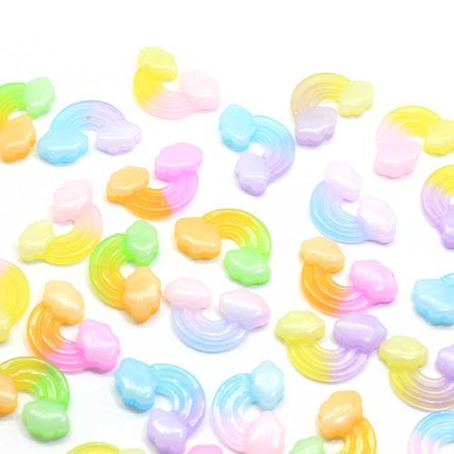 100pcs Gradient Color Resin Cloud Flatback Cabochon Miniature Art DIY Scrapbooking Hair Bow Center