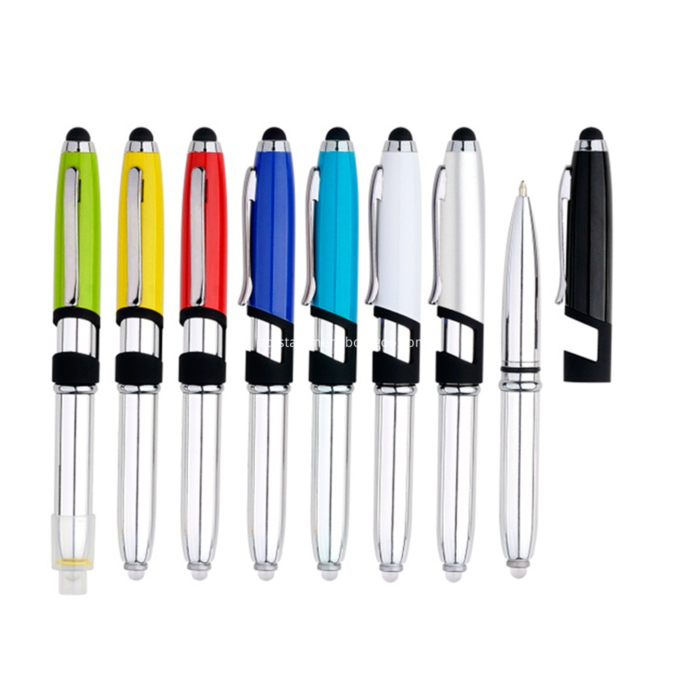 led light pen with stylus and phone holder