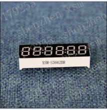 0.36" 6 digit 7 segment led numeric display