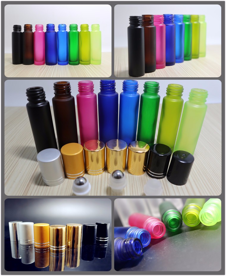 in stock matte black 10ml roll on glass bottle with roller ball for perfume deodorant