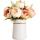 セラミック花瓶を添えたシルクの牡丹花束