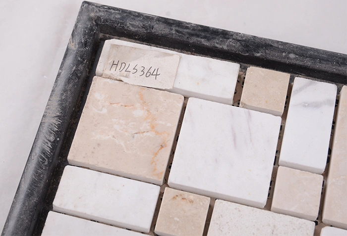 France Style Commercial Use Natural Tumbled Marble Mosaic Tile