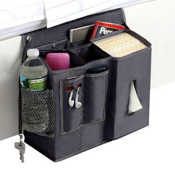 Polyester Bedside Caddy with storage pockets