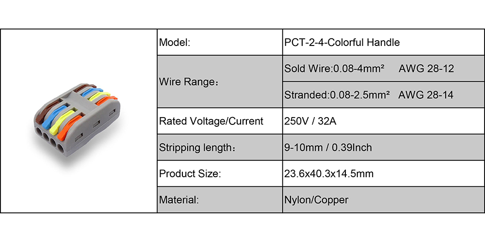 PCT-2-4 colorful handle connector