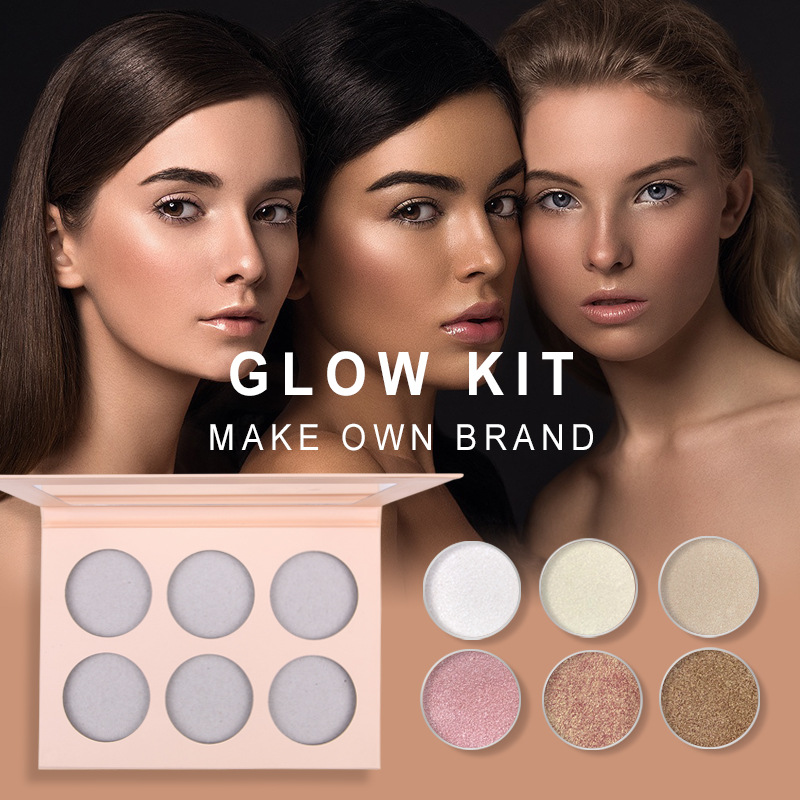 10 color highlighter Highlight palette DIY colors Free combination Face makeup body glitter vegan Rose gold