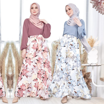 Wholesale Islamic Printed Muslimah long skirts for women Muslim