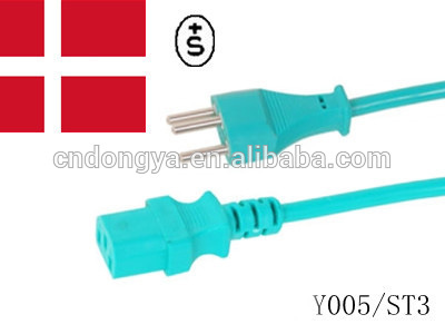 Switzerland 3 pin plug power cord with plastic plug