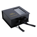 Window Black Ribbon Box Flower Jewelry Gift Box