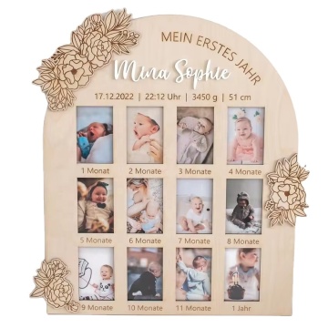 My First Year Picture Frame - Children's Picture Frame Sign for Baby's First Pictures