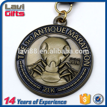 Wholesale metal brass medal with ribbon