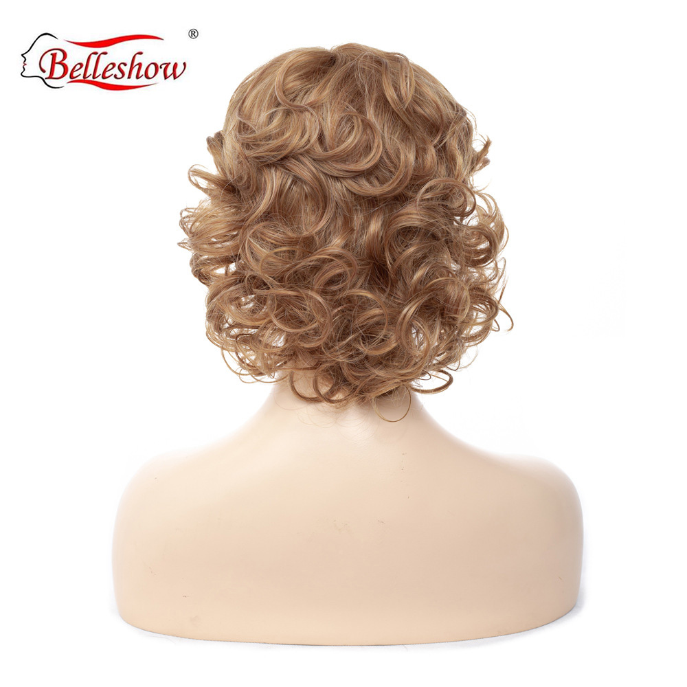 Hot sell  wholesale short hair cheap women brown Curly wig for young girl wigs