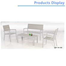 wood plastic composite garden set, 4pc plastic wood garden table and chair set, outdoor sofa plastic wood slat
