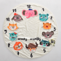 Newborn round Flannel Photograph baby milestone Blanket