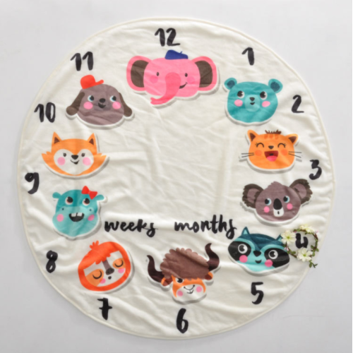 Newborn round Flannel Photograph baby milestone Blanket