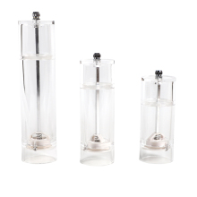 BBQ Acrylic Transparent Manual Mini Salt & Pepper Mill Set of 3: Perfect for Adding a Touch of Convenience to Your Outdoor Cooking Experience