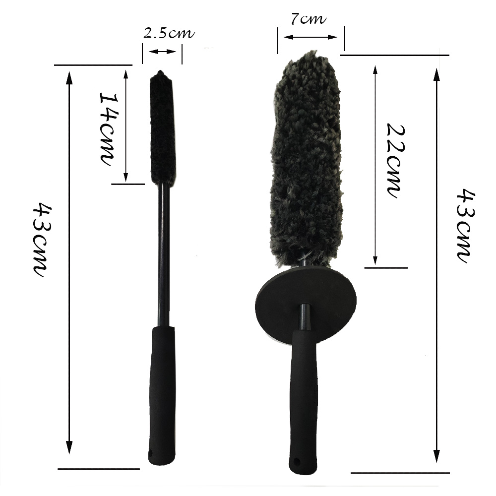 Two-piece set superfine fiber car wash wheel brush