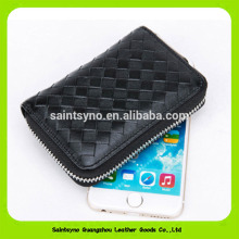 Handmade weave pattern leather business coin purse 16086