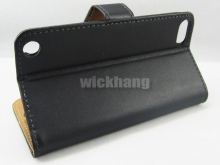 Genuine Leather Wallet Flip Case for Apple iPod Touch 5