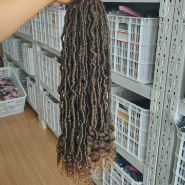 Julianna 24Inch Crochet Braids Hair Locs Curly Wavy French Tips Synthetic Curly Ends Locs
