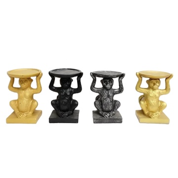 Newly Resin Golden Animal Candlestick Tabletop Home Decor Monkey Candle Holder