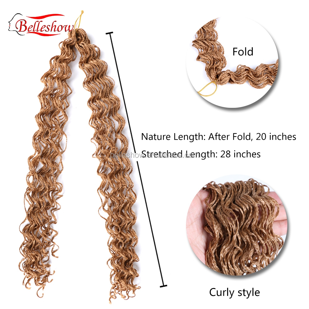 Hot sell extensions 20 inch new micro knot  curly  long crochet synthetic braiding hair curly 3x box braid hair zizi box braid