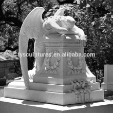China factory carved stone sad weeping angel cemetery tombstone monument for sale
