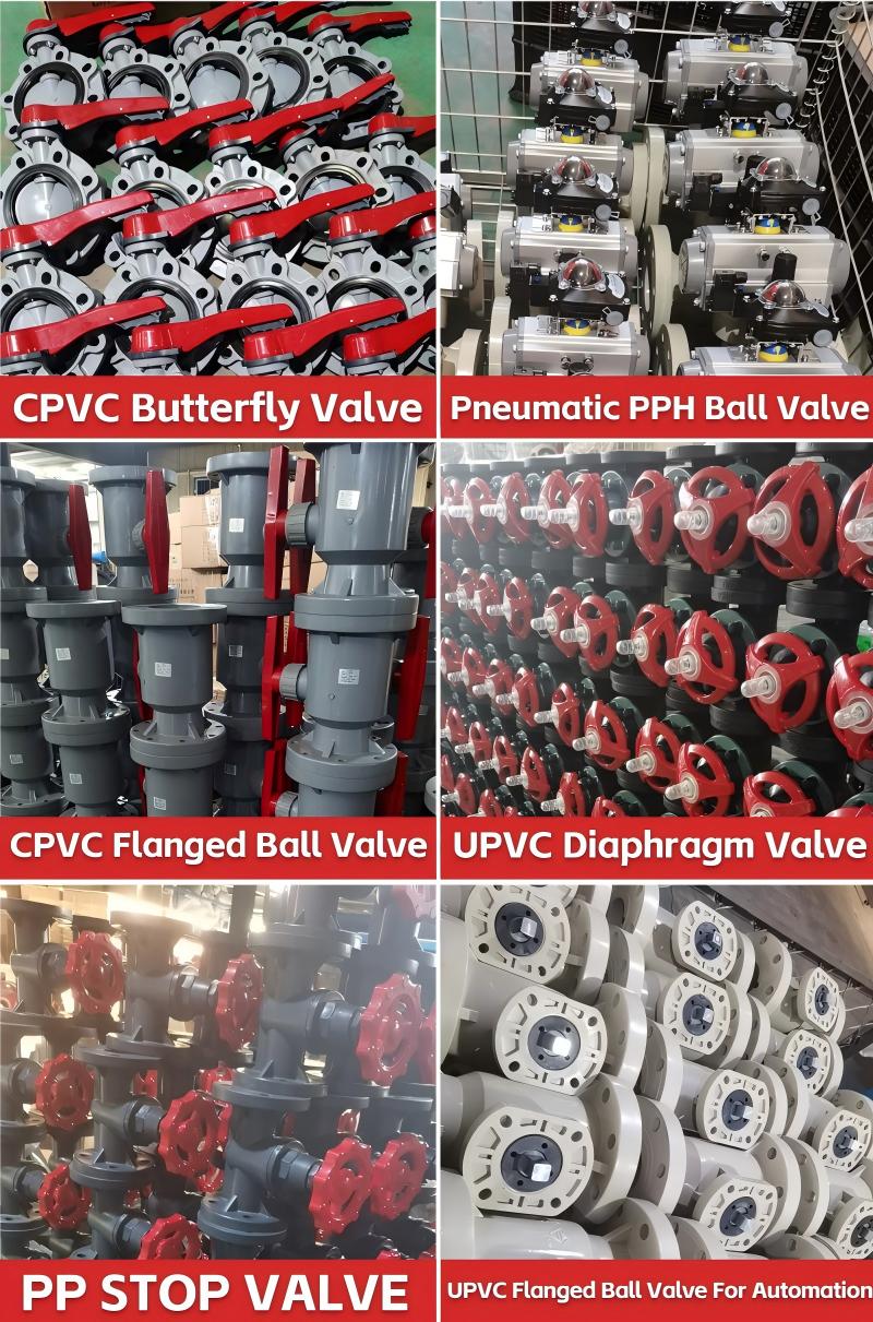 заводской инвентарь пневматических и ручных пластиковых клапанов pneumatic-and-manual-plastic-valves-factory-inventory