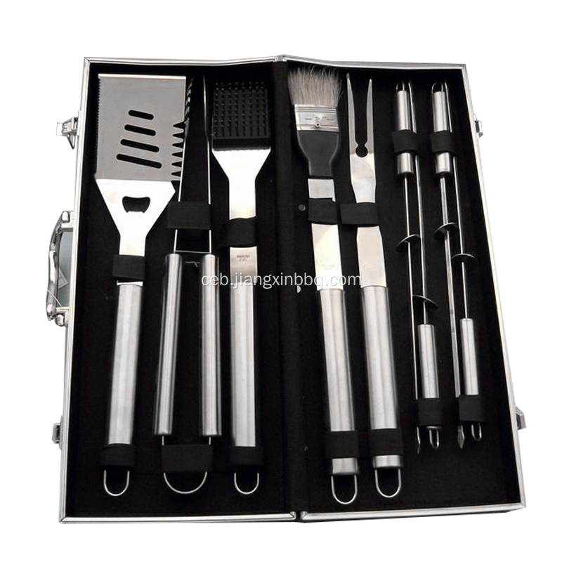 6 ka PCS BBQ Tools nga May Aluminum Case