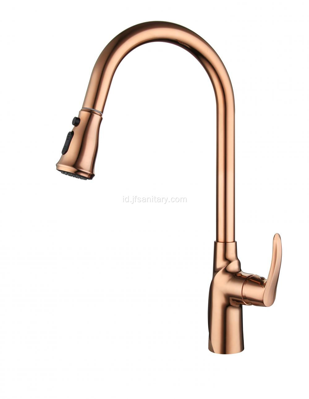 Rose Gold Pull Down Faucet Dapur untuk Wastafel